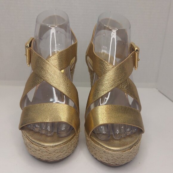 Michael by Michael Kors Giovanna Espadrille Wedge, Pale Gold Women's Size 8M - Picture 2 of 11